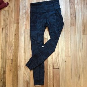 Lululemon Black Camo Leggings with Pockets